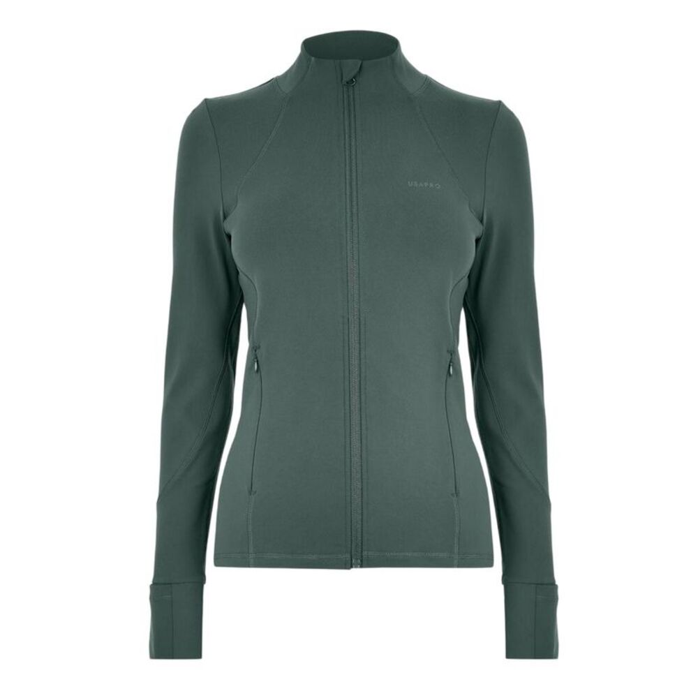 USA Pro Womens/Ladies Core Fitness Track Top / Khaki Green